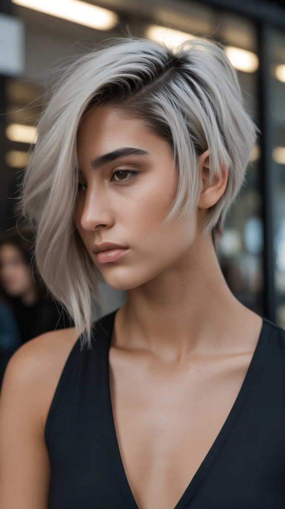 4. Asymmetrical Inverted Bob with Stacked Back