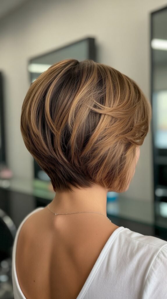 14. Stacked Bob with Textured Ends