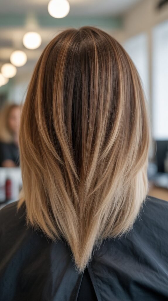 Long Bob with V-Shaped Layers at the Back