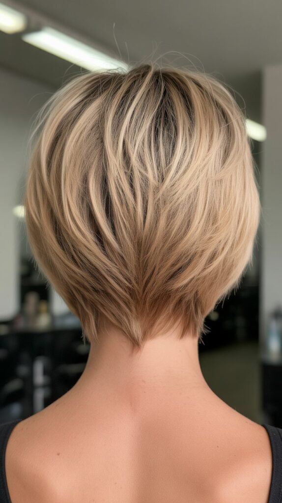 Choppy Bob with V-Cut Back