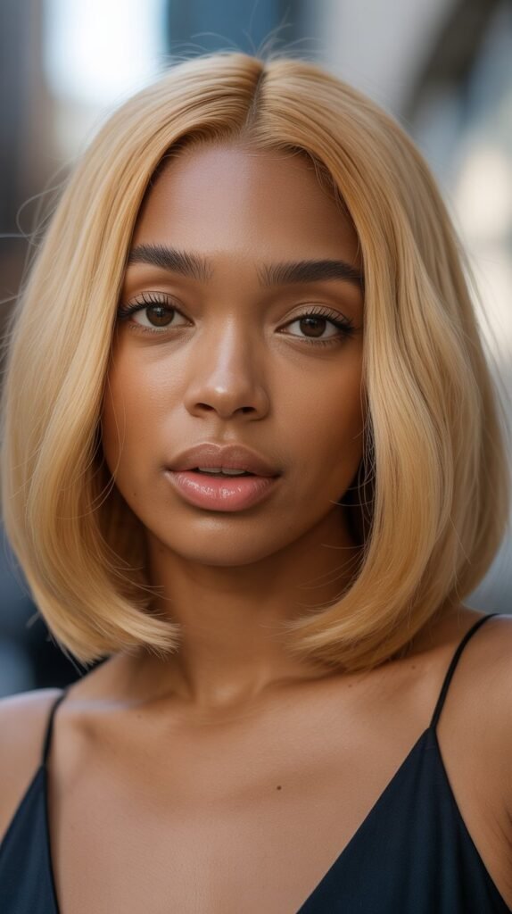 19. Honey Blonde Long Bob