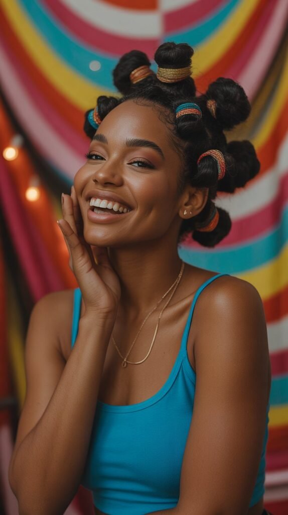 24. Curly Bantu Knot Out With Volume