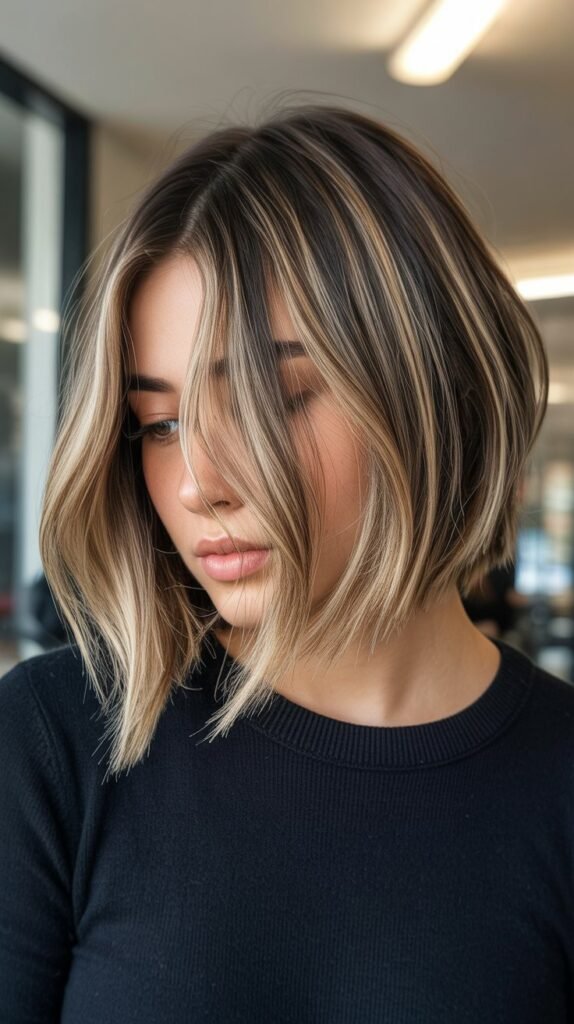 Choppy Bob with Balayage Highlights
