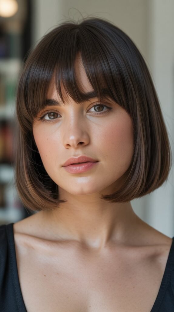 10. Sleek Long Bob with Graduated Bangs