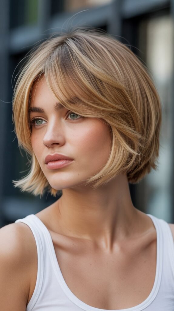  Layered Choppy Bob for Fine Hair
