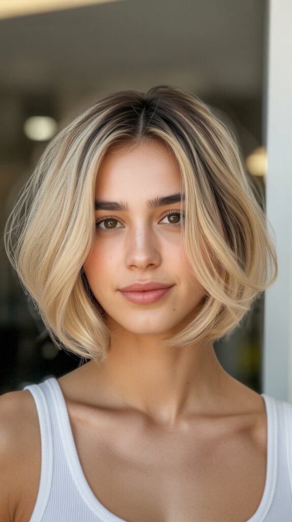 Choppy Bob for Round Faces