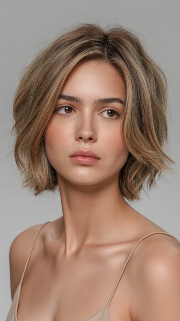 Shaggy Choppy Bob for Fine Hair
