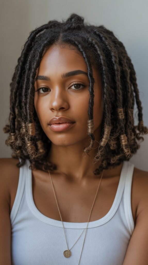 23. Long Bob with Goddess Locs