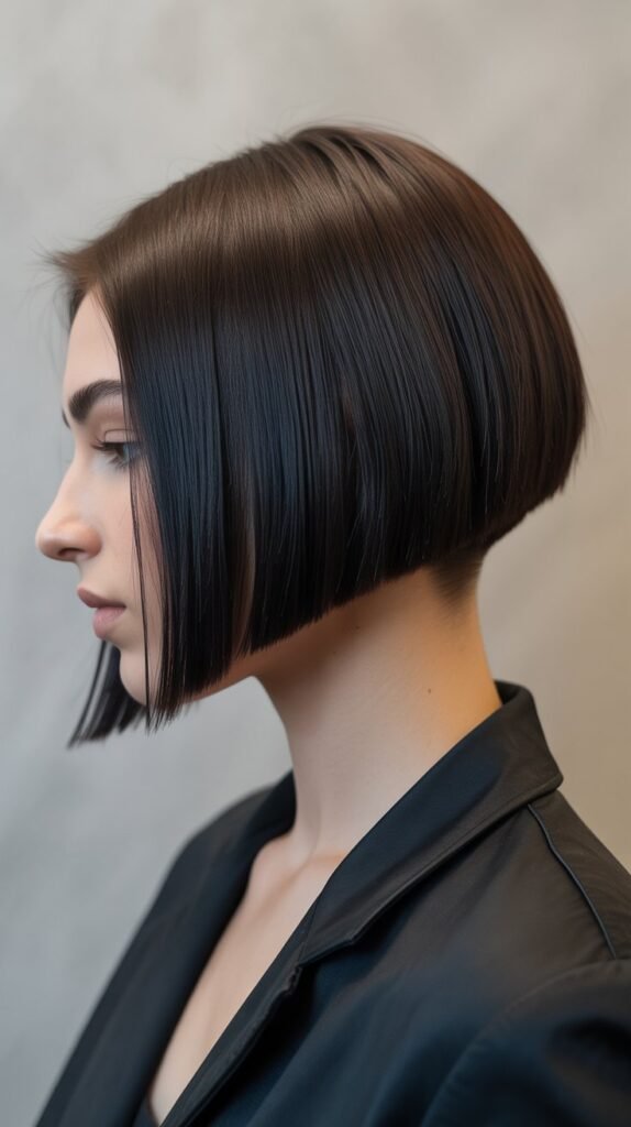 19. Blunt Inverted Bob with Precision Stacking