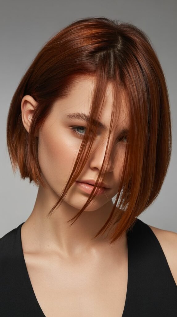 9. Bob with Side-Swept Bangs