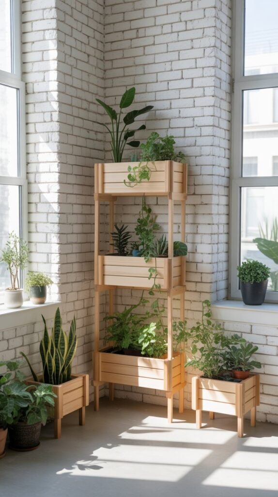 4. Wooden Plant Holders