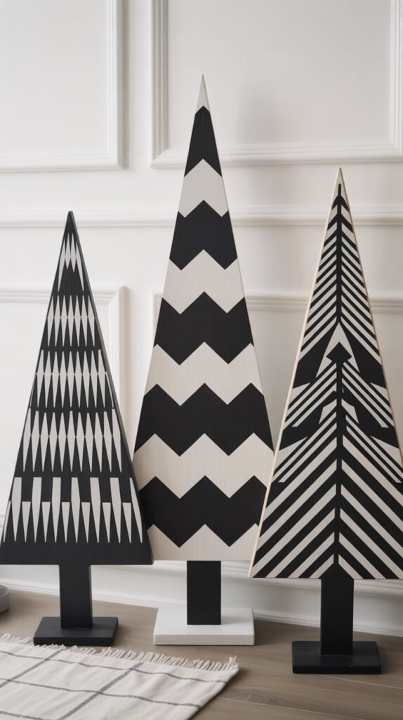 10. Black and White Modern Geometric Trees