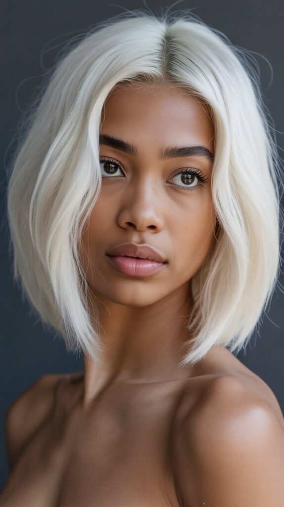 30. Platinum Blonde Long Bob