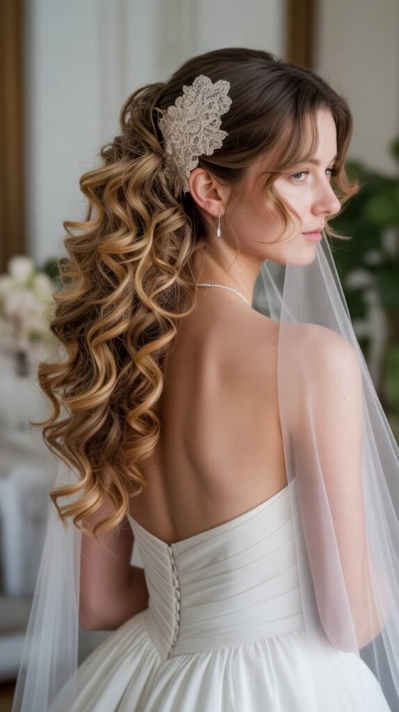 3. Cascading Curly Chignon