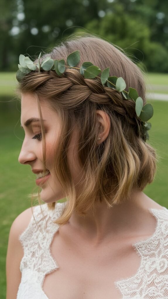 8. Braided Crown for Short Hair