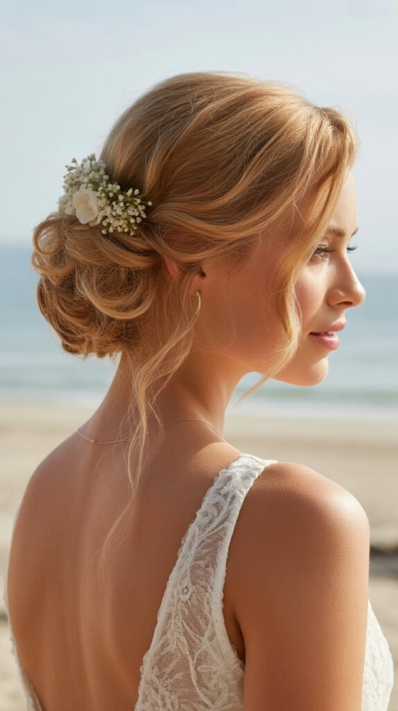 21. Romantic Updo with Cascading Tendrils