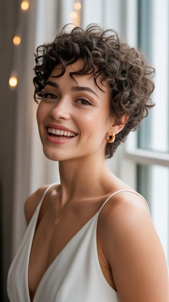 9. Voluminous Curly Pixie