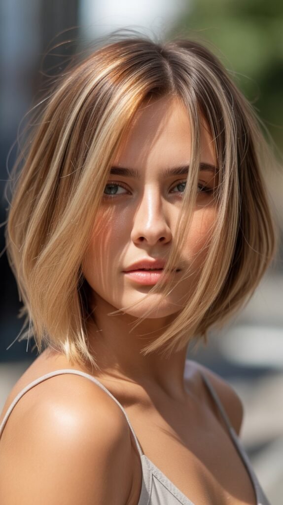 Choppy Bob with Highlights