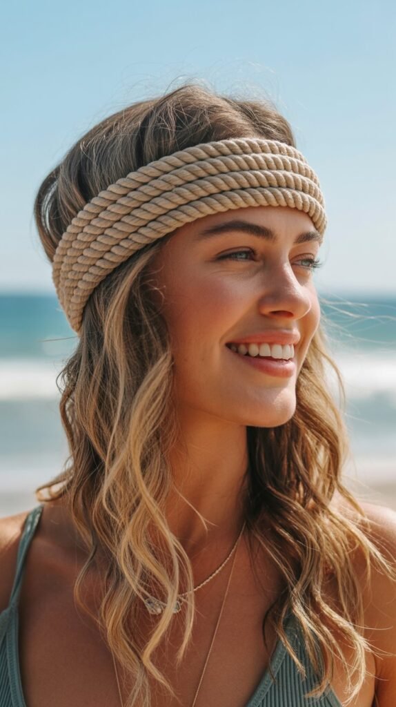  Beach Waves with Thick Rope Headband