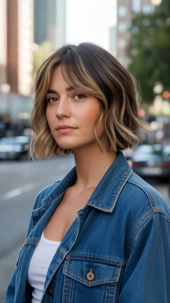 9. Choppy Bob with Grown-Out Bangs