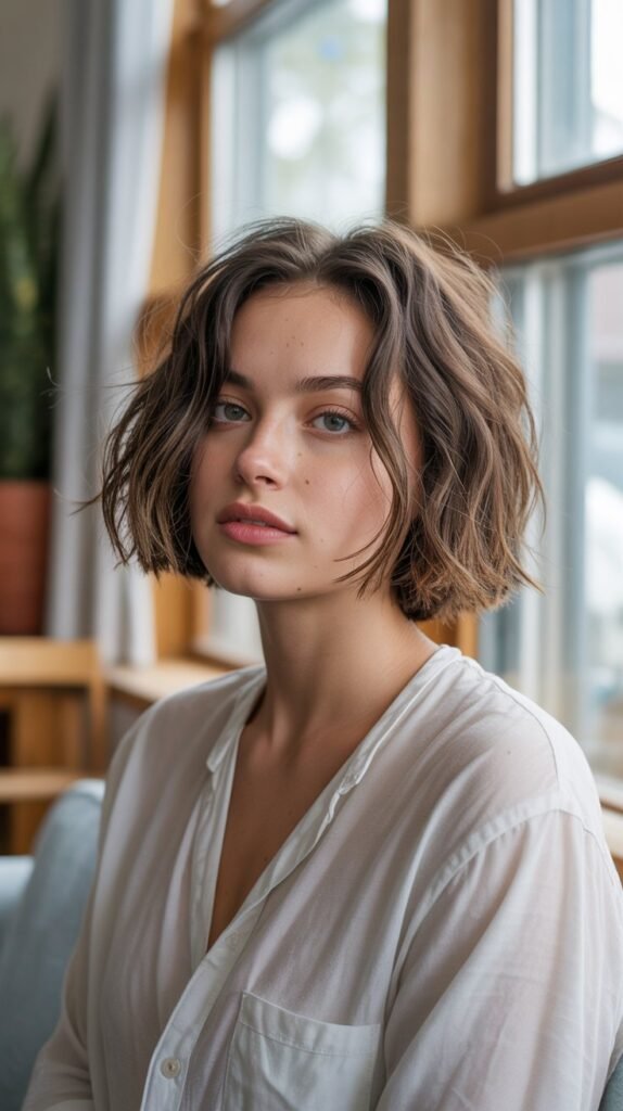 19. Messy Choppy Bob with Bedhead Texture