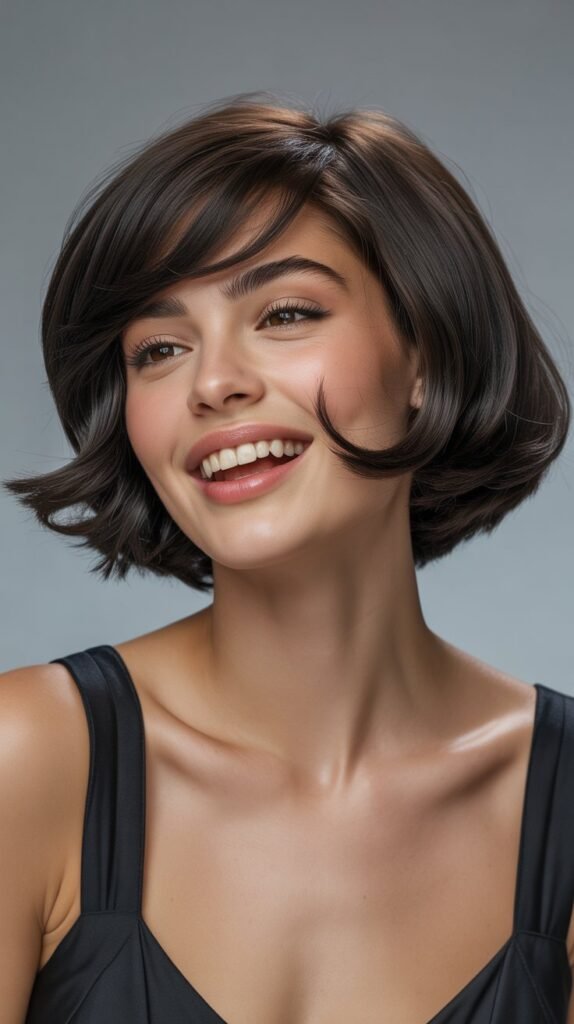 17. Choppy Bob Blowout with Flipped Ends