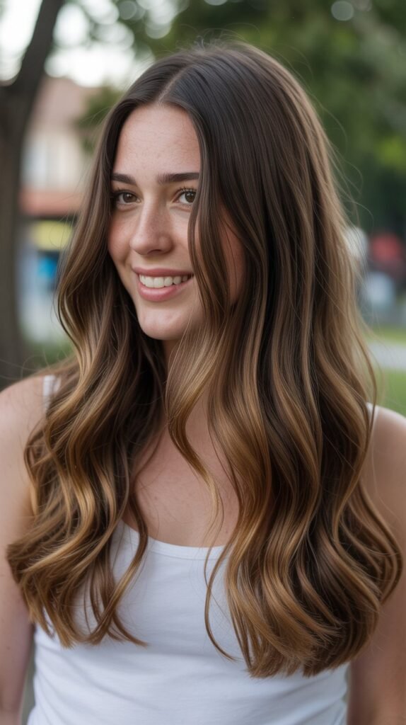 3. Chestnut Brown Balayage