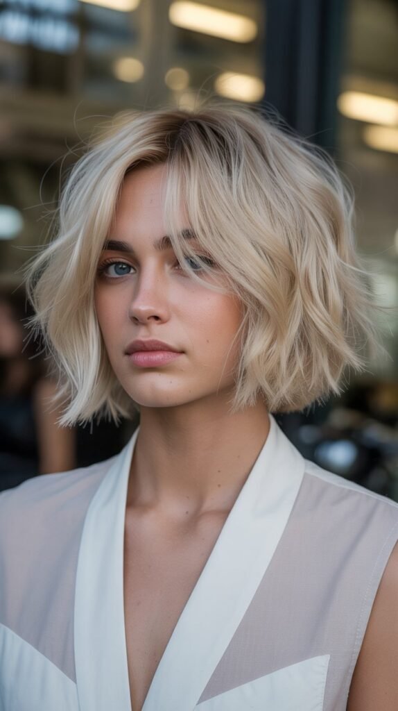 24. Choppy Bob for Fine-Textured Thick Hair
