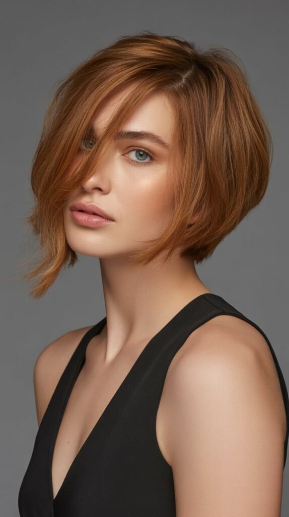 Choppy Bob with Deep Side Part