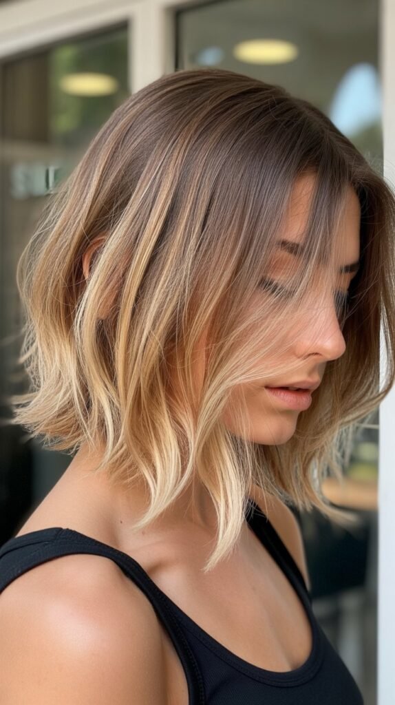 20. Choppy Bob with Balayage