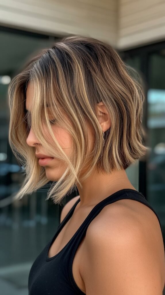 Choppy Bob with Highlights for Dimension