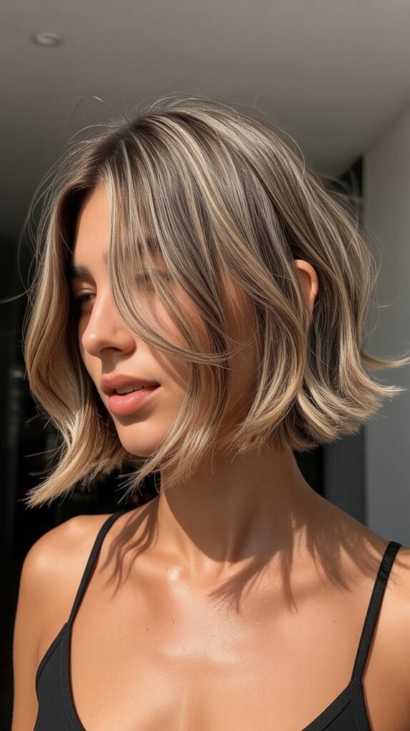 18. Choppy Bob with Highlights