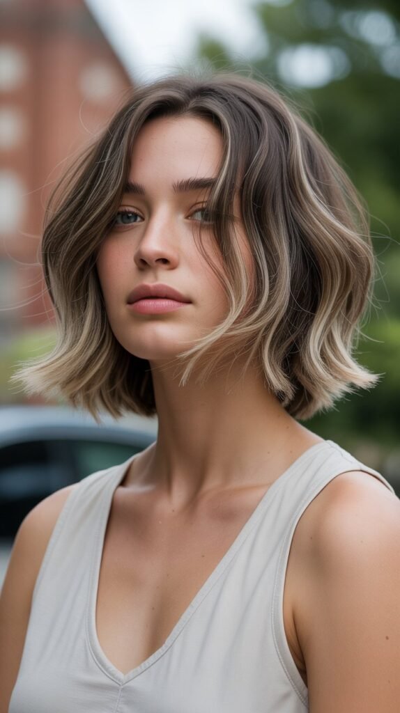 27. Choppy Bob with Feathered Ends