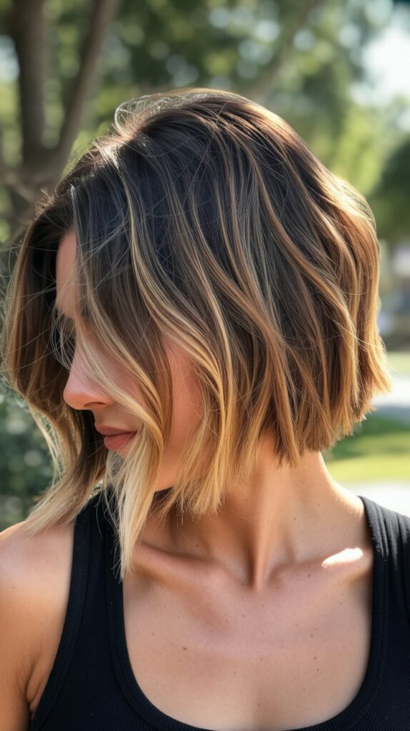 23. Choppy Bob with Balayage