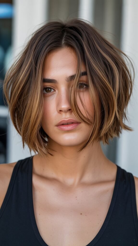 25. Choppy Bob with Face-Framing Layers