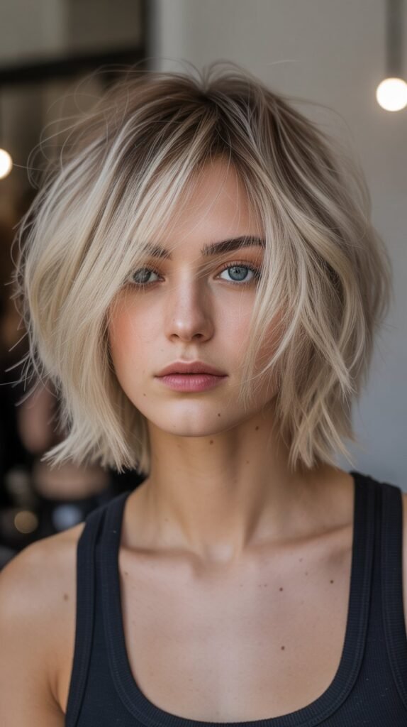 4. Choppy Bob with Razored Ends