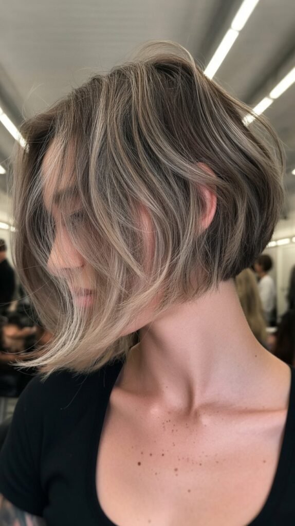 16. Textured Choppy Bob with Razored Ends