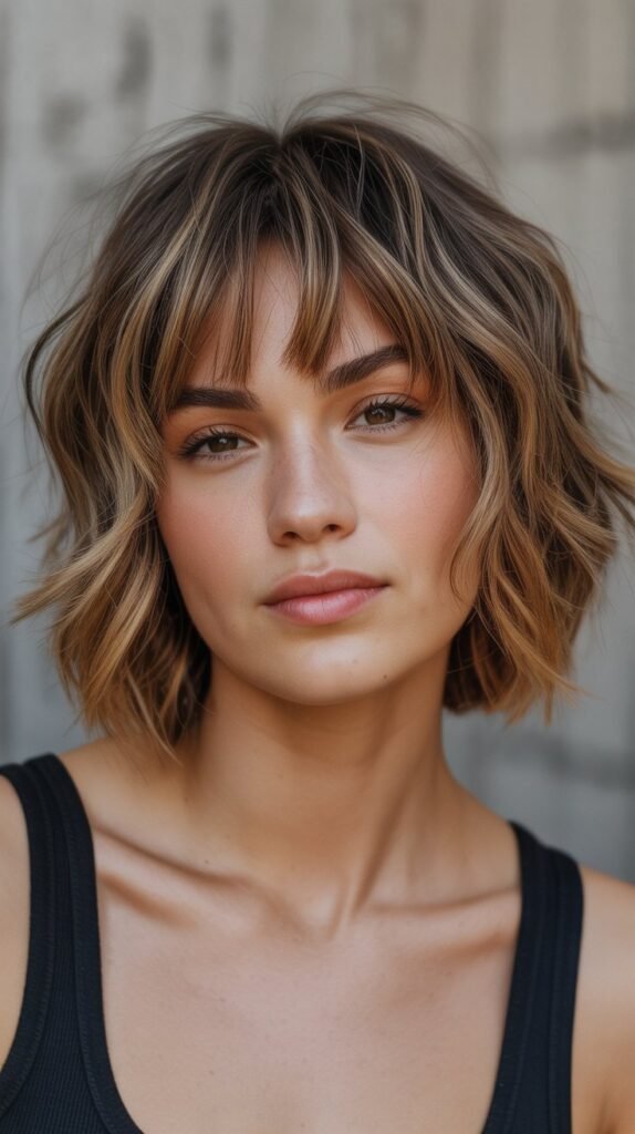 Choppy Bob with Textured Fringe