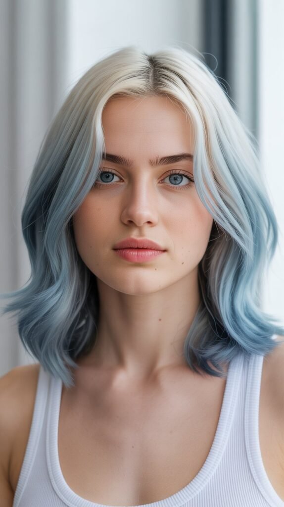 16. Baby Blue and Platinum Root Shadow