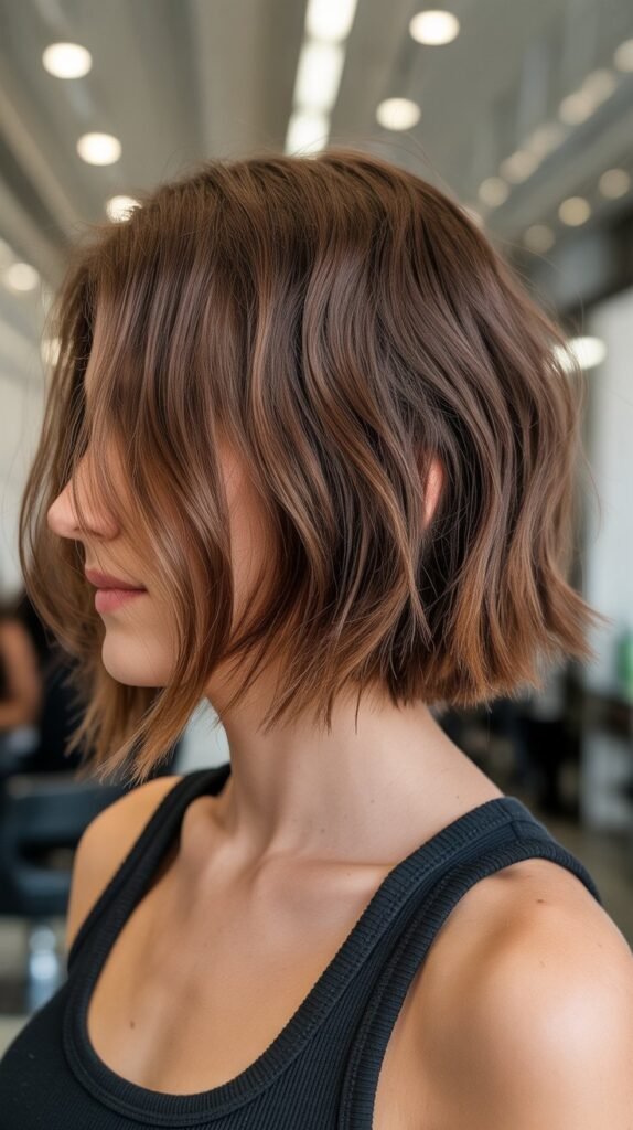 Wavy Choppy Bob with Beach Texture
