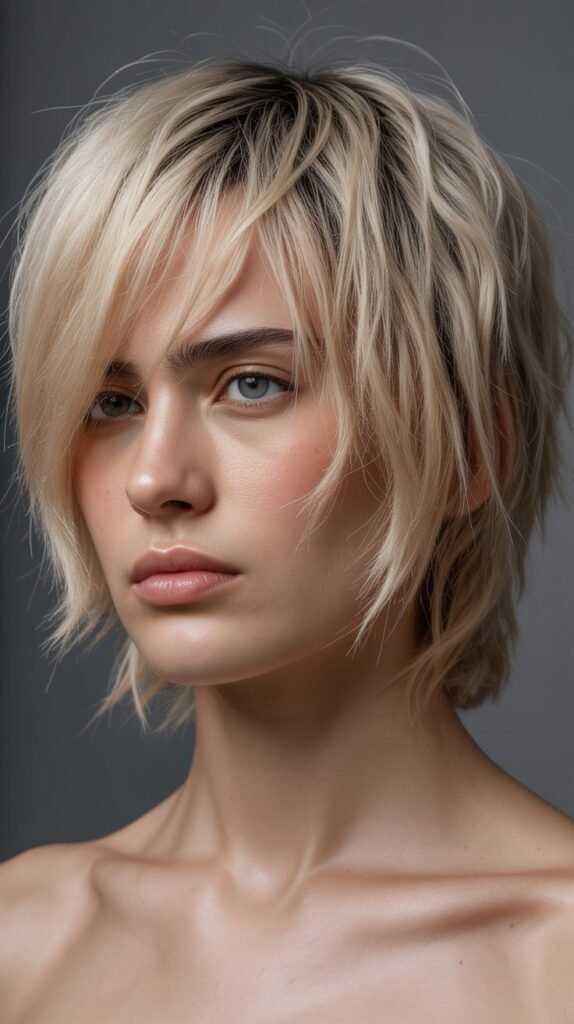 Shaggy Choppy Bob for Oval Face Shape