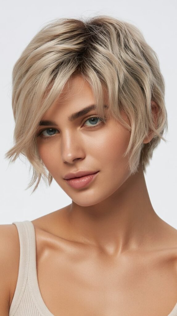 Short Shaggy Choppy Bob with Razored Ends