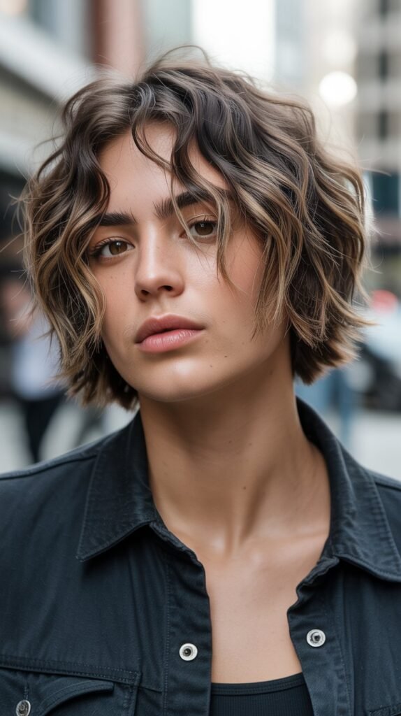 3. Short Shaggy Choppy Bob with Textured Ends