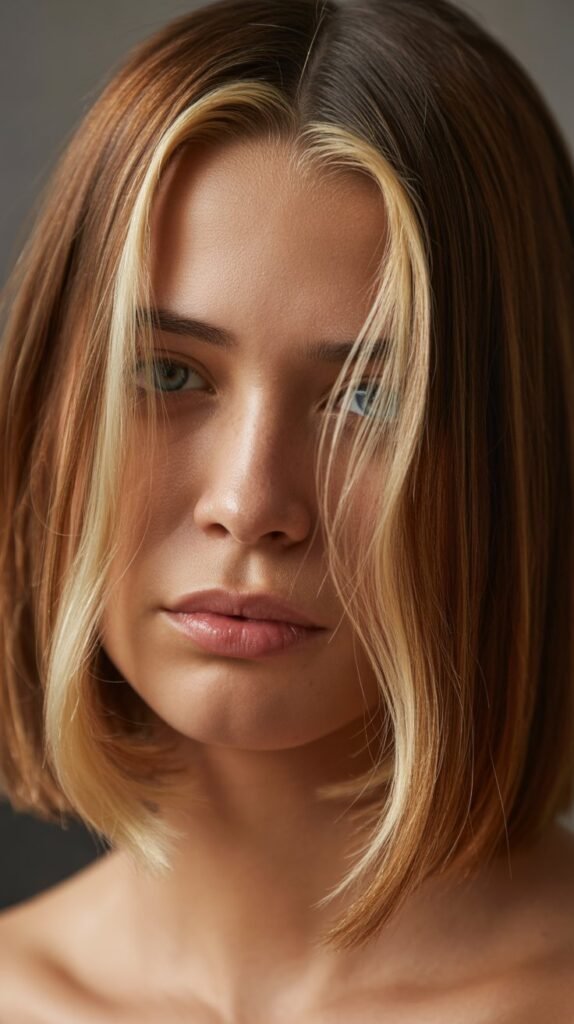 Long Bob with Highlights Around Face