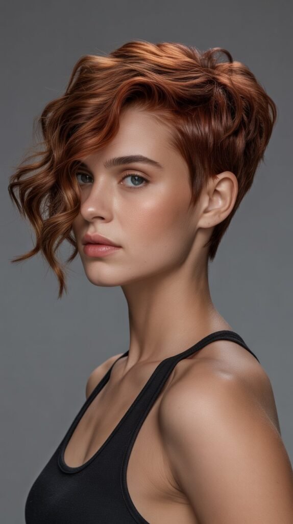 3. Asymmetrical Wavy Pixie