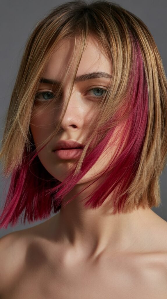 Choppy Bob with Peek-A-Boo Highlights