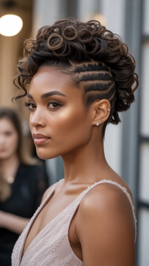 36. Curly Mohawk Updo