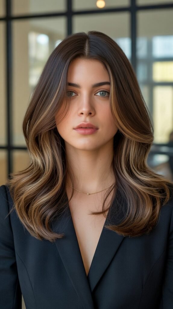 4. Dark Mocha with Golden Ribbons