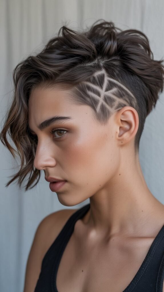 20. Messy Pixie with Undercut Design
