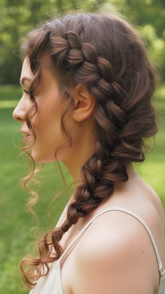 6. Waterfall Braid Half Up Style